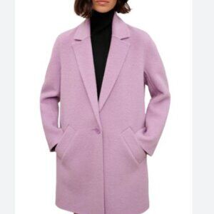 Maje Gabriela Bouclé Coat Purple Size 38 / Medium